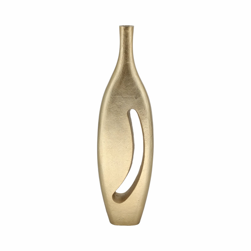 Striking Contemporary Decorative Table Vase for Home Decor, Modern Flower Vase with Elongated Form and Artistic Cut-Out Design, Perfect for Fresh or Faux Floral Arrangements in Any Living Space