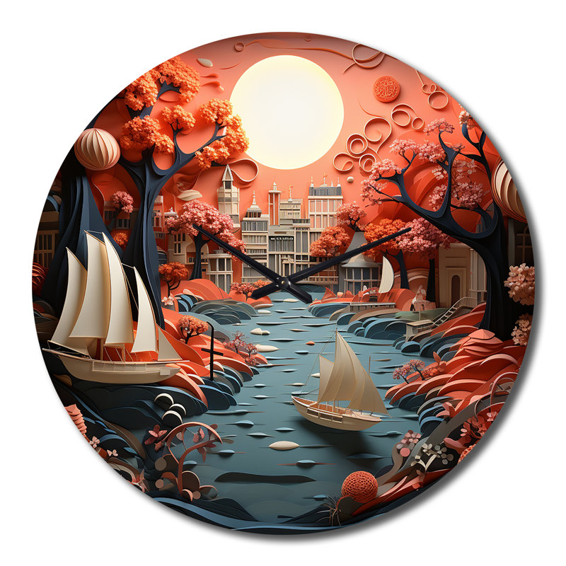 Horloge murale Port Port of Adventure I - Port, Très grand