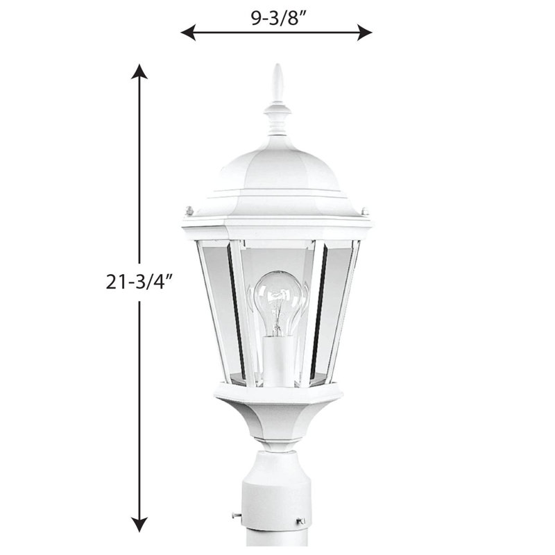 Tête de lanterne à 1 lumière H 21,25 po Rawson, Blanc