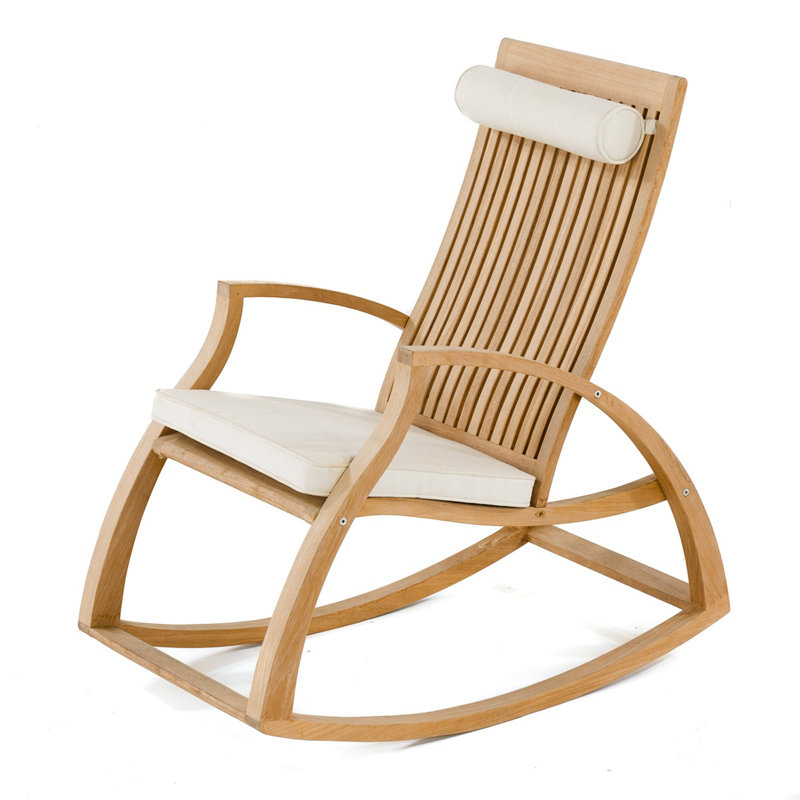 Chaise berçante d'extérieur en bois massif
