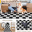 Tapis noir et blanc à damier en jacquard avec envers antidérapant-322603189-311285811