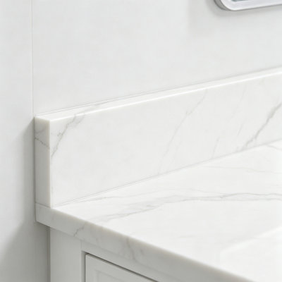 21 inch Calacatta Classic Quartz Vanity Side Splash