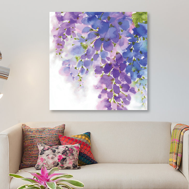 «Wisteria I», reproduction sur toile, H 26 po x l 26 po x P 1,5 po, Pas de tapis, Toile tendue
