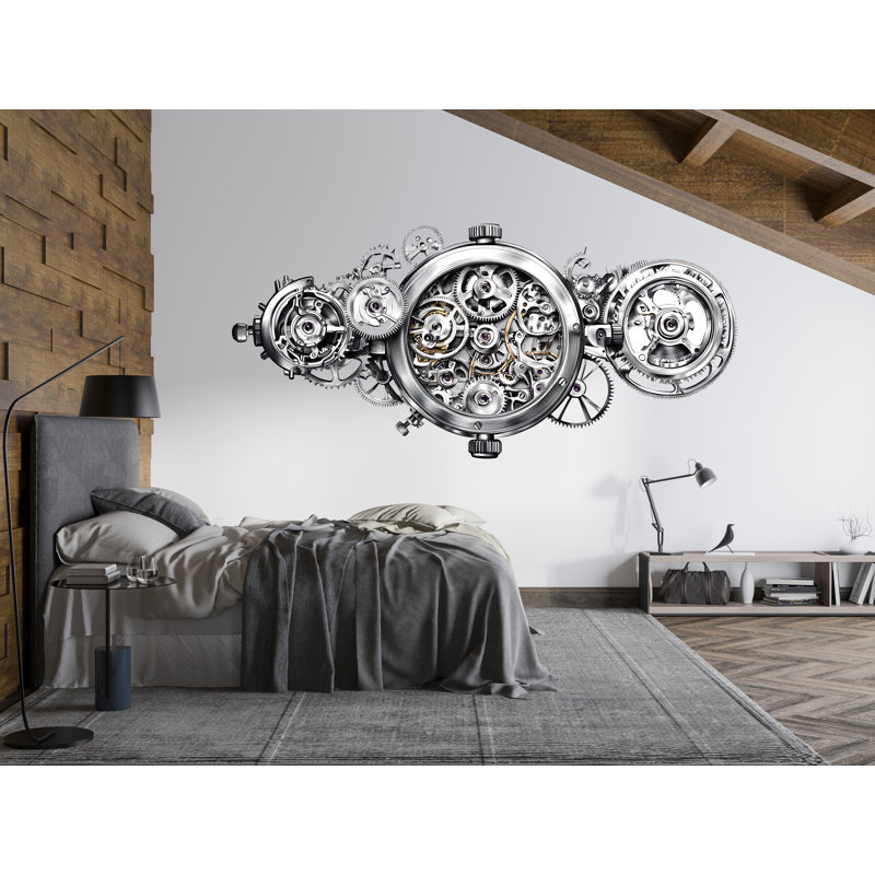 Mécanique mécanique, décalcomanie murale industrielle, mécanisme de montre, autocollant mural, décoration Steampunk moderne, vinyle, 228 g