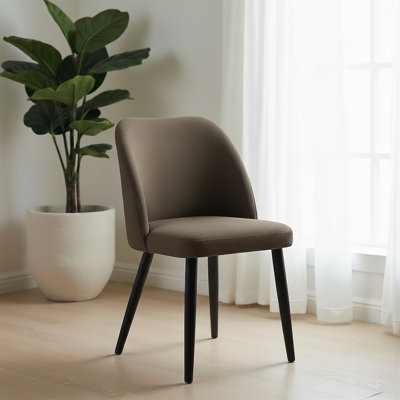 Ensemble de chaises de salle à manger rembourrées, chaise d'appoint de cuisine moderne en tissu avec siège rembourré et pieds en bois