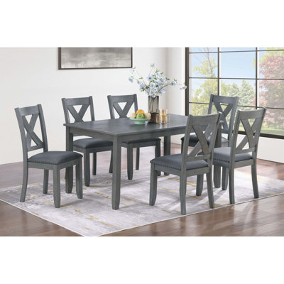 Finition grise table de salle à manger 6X chaises 7Pcs