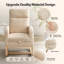 Chaise longue rembourrée en suède doux pour sièges de restaurant - Repose-pieds réglable, dossier haut, poches latérales, pieds en bois massif, fonction coulissante | Beige-1148712341