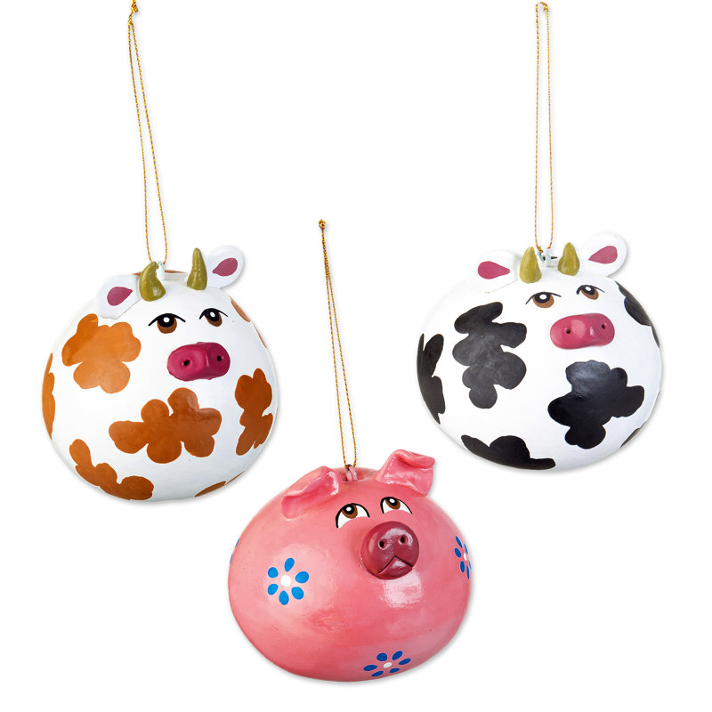 2.6'' Handmade Wood Hanging Figurine Ornament