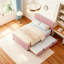 Lit plateforme tapissier en velours avec lit gigogne simple-1652140444-1652140446