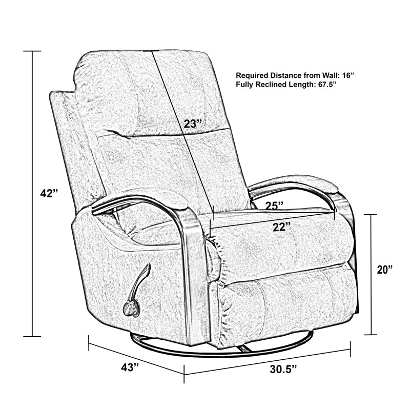 Fauteuil inclinable et pivotant pivotant Fouts, 100 % polyester gris