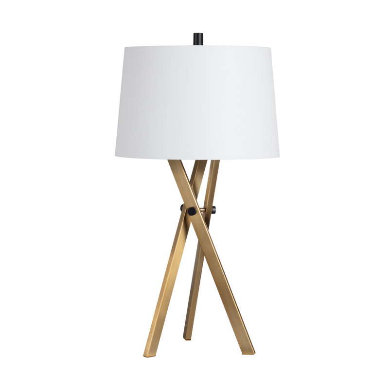 Lampe de table 30,75 "en métal avec abat-jour blanc