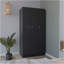 Armoire Ohio avec 3 portes, 2 tiroirs et 4 tablettes à niveaux - noir-81258808