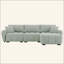  Canapé modulaire à combinaison libre, coussin d'assise anti-affaissement avec repose-pieds mobile, mousse à haute densité et canapé à ressorts en zigzag, structure en bois hybride pour petits et grands espaces de vie-651592088