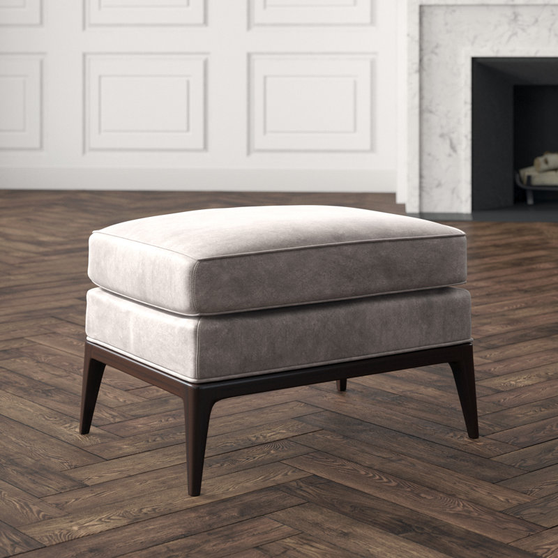 Claxton Ottoman, Margaret Lipstick, American Walnut