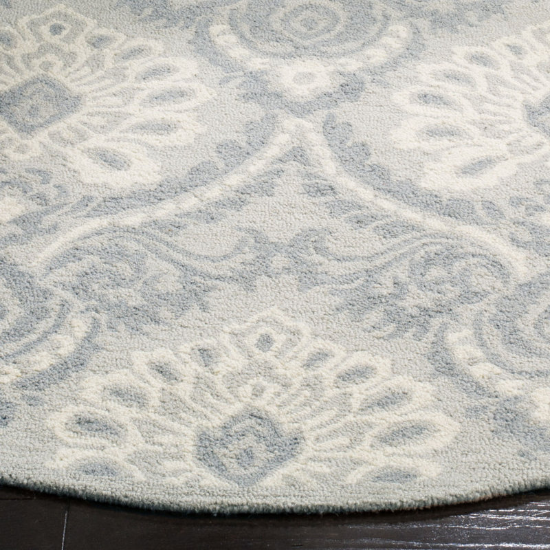 Keyesport Blossom Hand Tufted Wool Ikat Rug, Square 6'