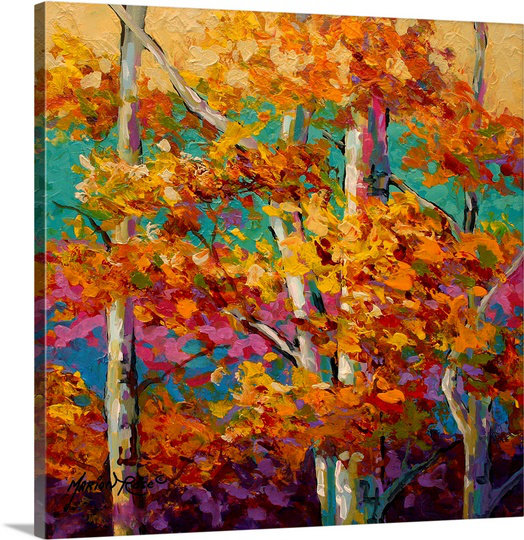 «Bright Autumn», Abstract Autumn III par Marion Rose, reproduction d'art sur toile, H 16 po x l 16 po x P 1,25 po