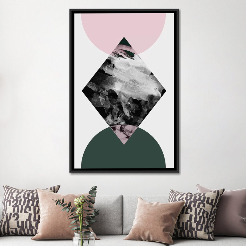 «Minimalisme XXI», impression sur toile, Toile avec cadre noir, Pas de tapis, H 60 po x l 40 po x P 1,5 po