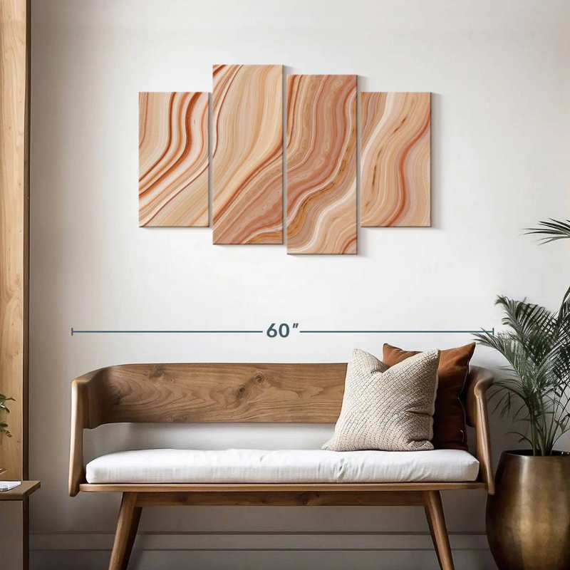 Marbre brun abstrait, H 27 po x l 43 po