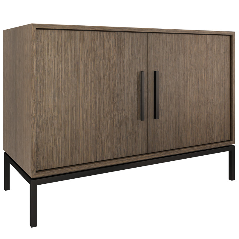 Rift White Oak Single Bath Vanity, 48", Smoked Modern, Matte Black