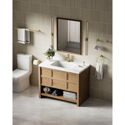 Radius 4-Piece Bathroom Hardware Set in Brushed Gold