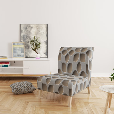 Motif abstrait - Fauteuil de chambre rembourré scandinave