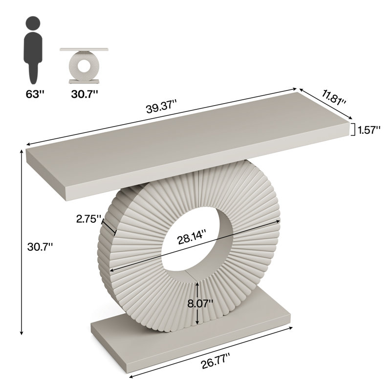 Cahner 39.37'' Console Table, Gray