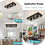 Plafonnier encastré, luminaire de cuisine encastré 6 lumières noir Farmhouse, cage en métal fermée de 23 po pour plafonnier pour entrée de cuisine E26-125845309-125845308