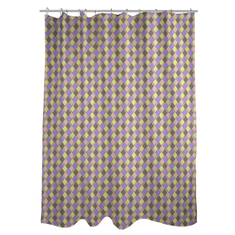 Katelyn Elizabeth Geometric Shower Curtain, Brown Pastel