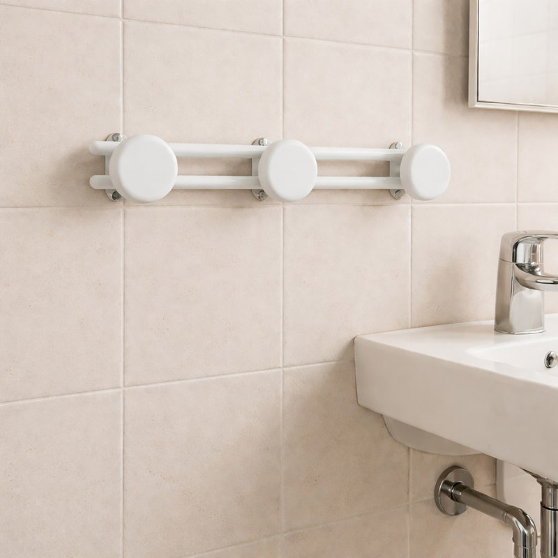 3 - Hook Wall Mounted Coat Rack, White