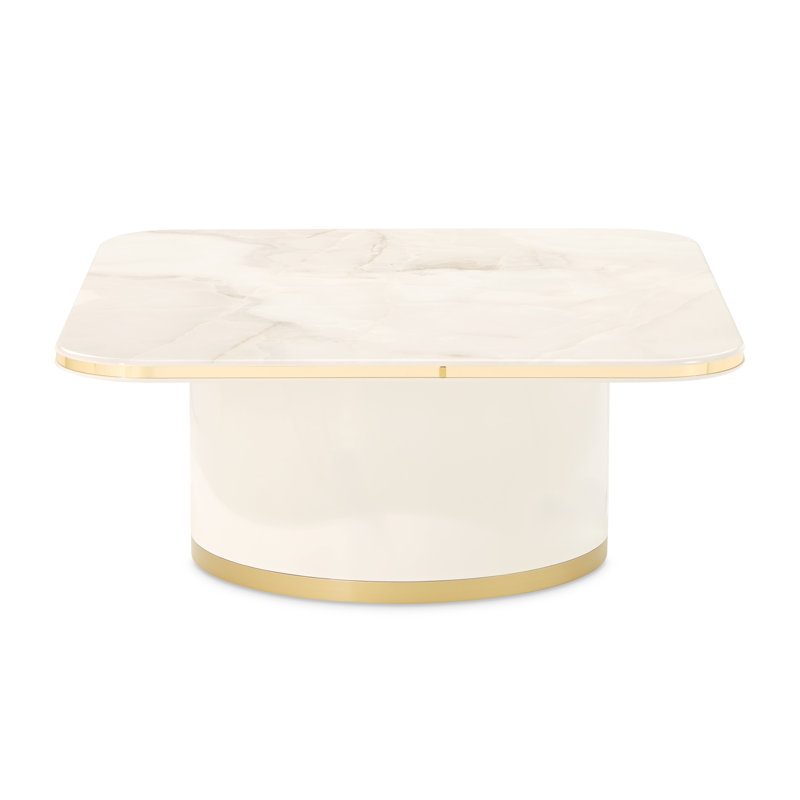 Gineverra Rectangular Cocktail Table - Ivory/Gold