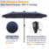 Jacobo 156'' x 78''Rectangular Lighted Market Umbrella with  16 Color Changing Light