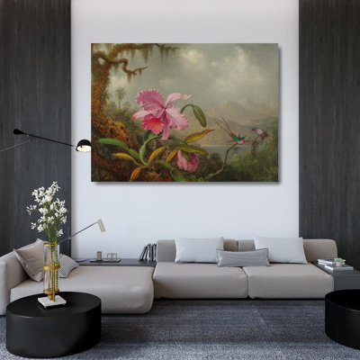 "Orchids and Hummingbirds" by  Martin Johnson Heade - Gallery Wrap Canvas Wall Art