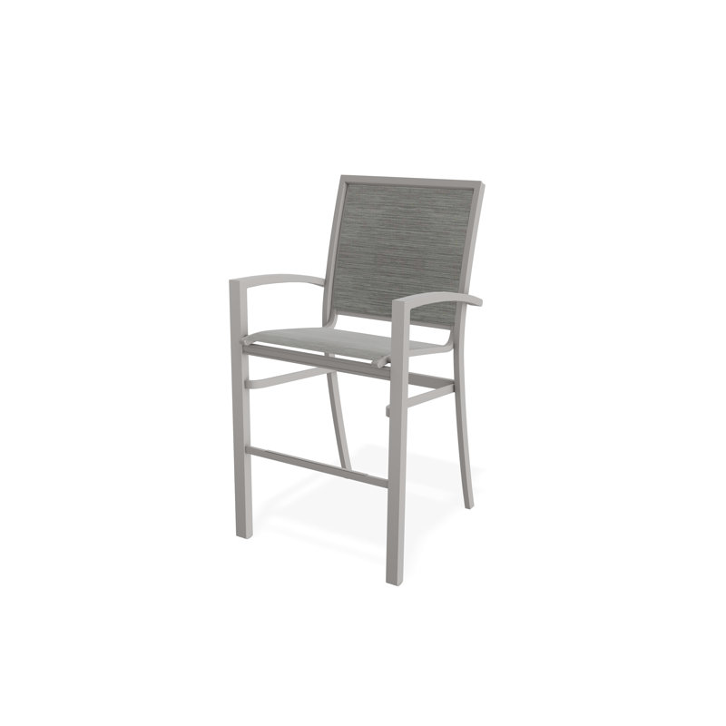Chaise de café empilable à hauteur de barre Kendall, Gris chaleureux, Port