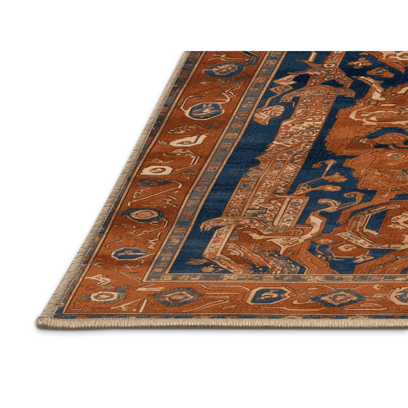 Tapis brun turc lavable à la machine, Rectangle 5 pi x 7 pi