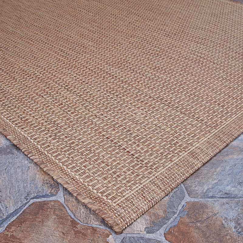 Sania Flatweave Indoor Outdoor Area Rug, Rectangle 8'6" x 13', Brown / Tan
