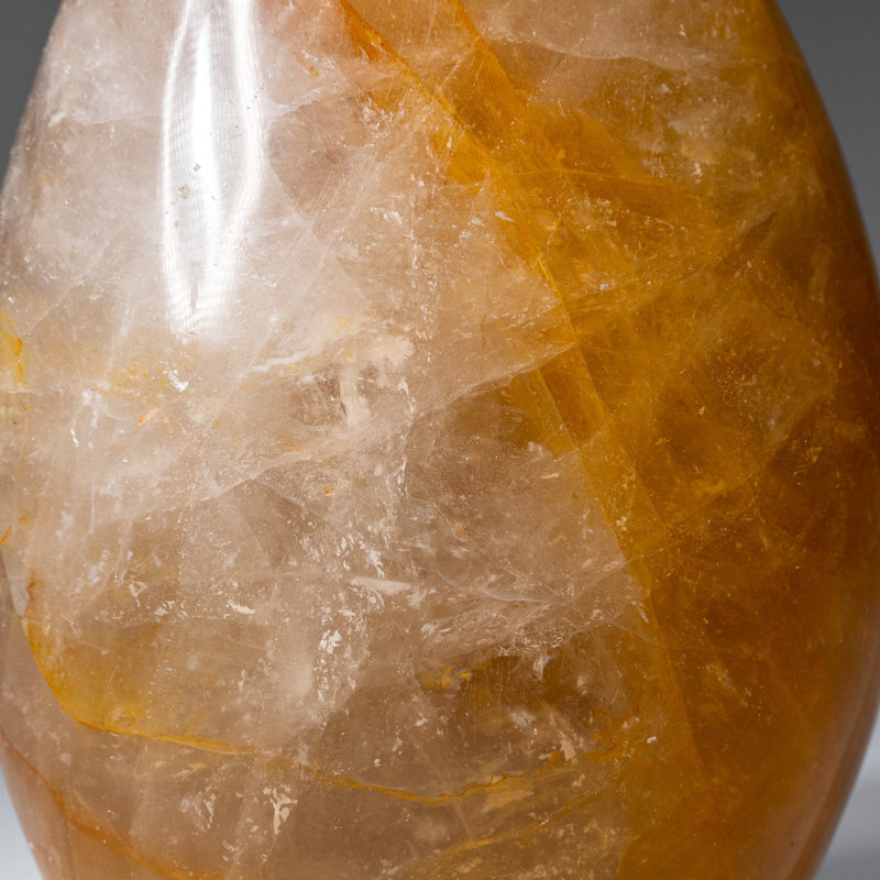 Genuine Polished Lemon Quartz (Medium) Freeform from Madagascar