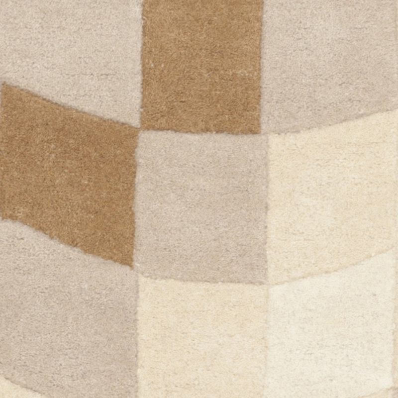 Amini Hand Tufted Wool & Viscose Pile Geometric Rug, Round 6'