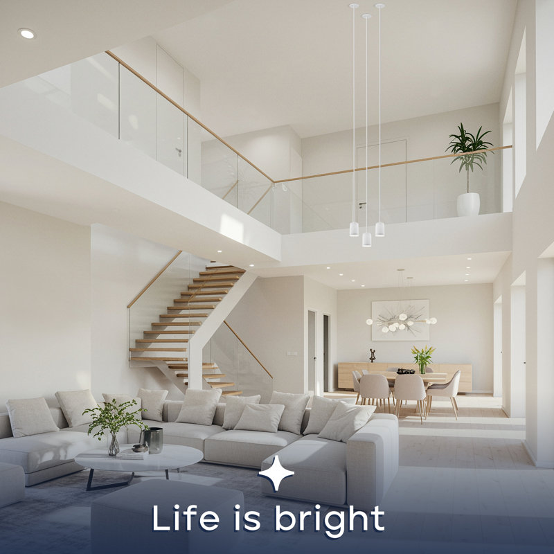  4.5 In. LED Cylinder Pendant Light with 8FT Surface Mount, 5CCT 2700K-5000K, 2500LM, 35W, CRI90, Dual Dimmable, Wet & IC Rated, ETL, Black