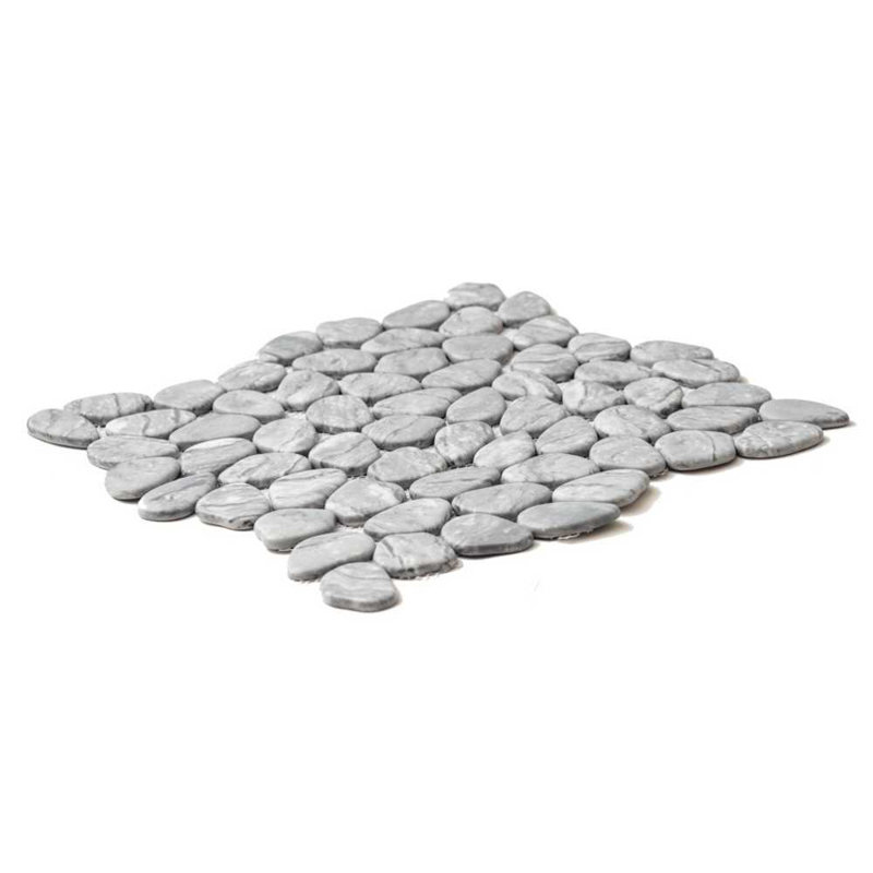 Recycled Cenote Pebble 13" x 13" Glass Wall & Floor Tile, Smoke Gray