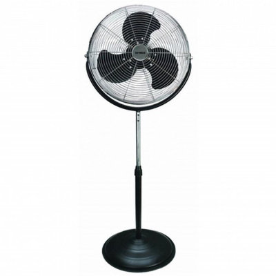 Ventilateur sur pied industriel haute vitesse Optimus de 18 po - Ventilateur sur piédestal à hauteur ajustable avec moteur à 3 vitesses et couple élevé, circulateur d'air inclinable pour le garage, l'atelier ou la maison