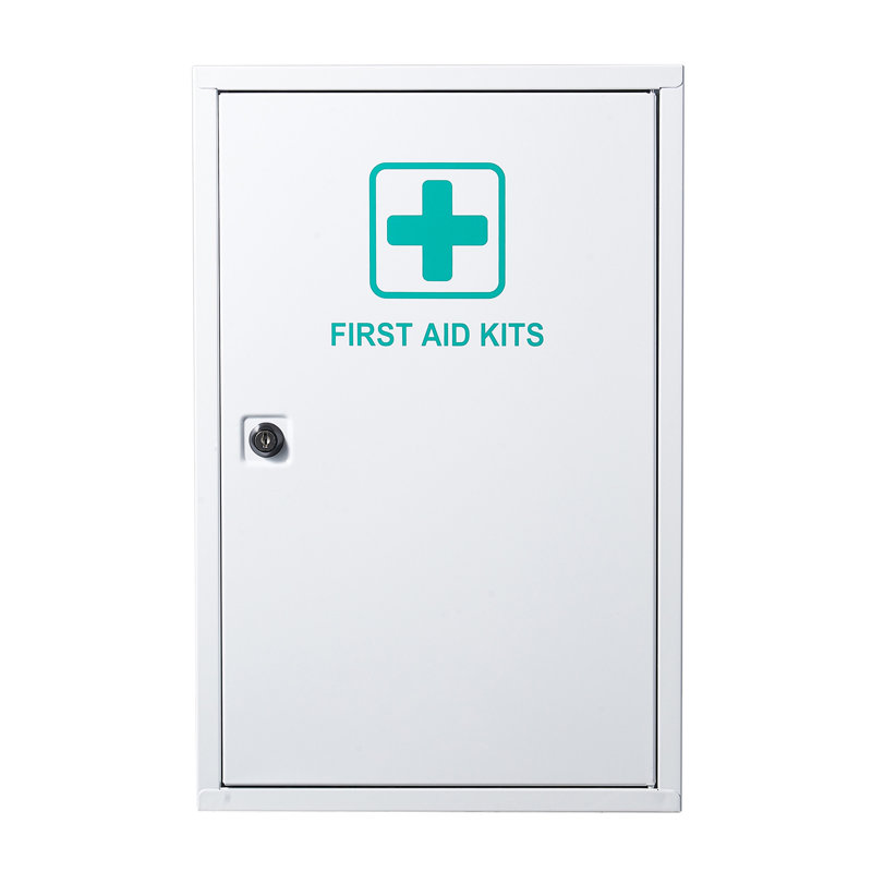 3-Shelf First Aid Cabinet Wall Mounted Medicine Cabinet Emergency Metal Med Box