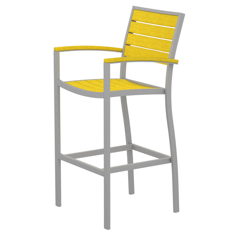 Chaise avec accoudoirs de bar POLYWOOD Euro, Citron, Bronze texturé