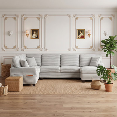 Modular Sectional Sofa with Movable Ottoman