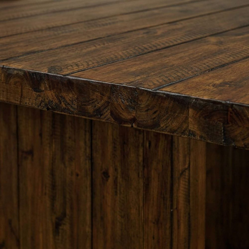 Maverton Rustic Walnut Pedestal Base Dining Table Seats 6
