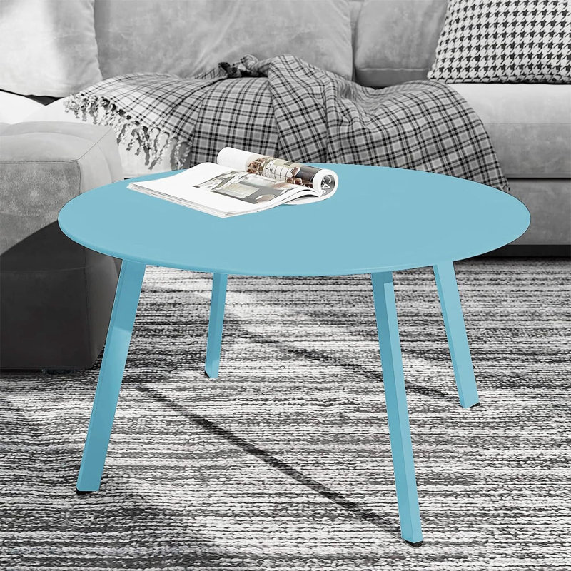 Table basse d'extérieur 27,5 po Aljawhara, Bleu clair