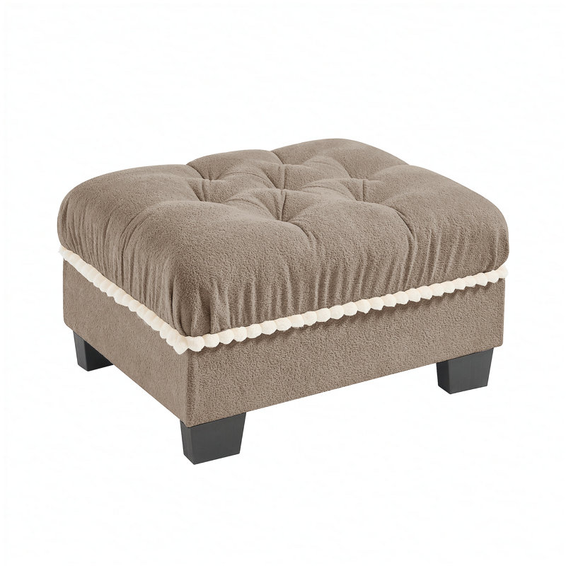 Repose-pieds en chenille brun, Brun