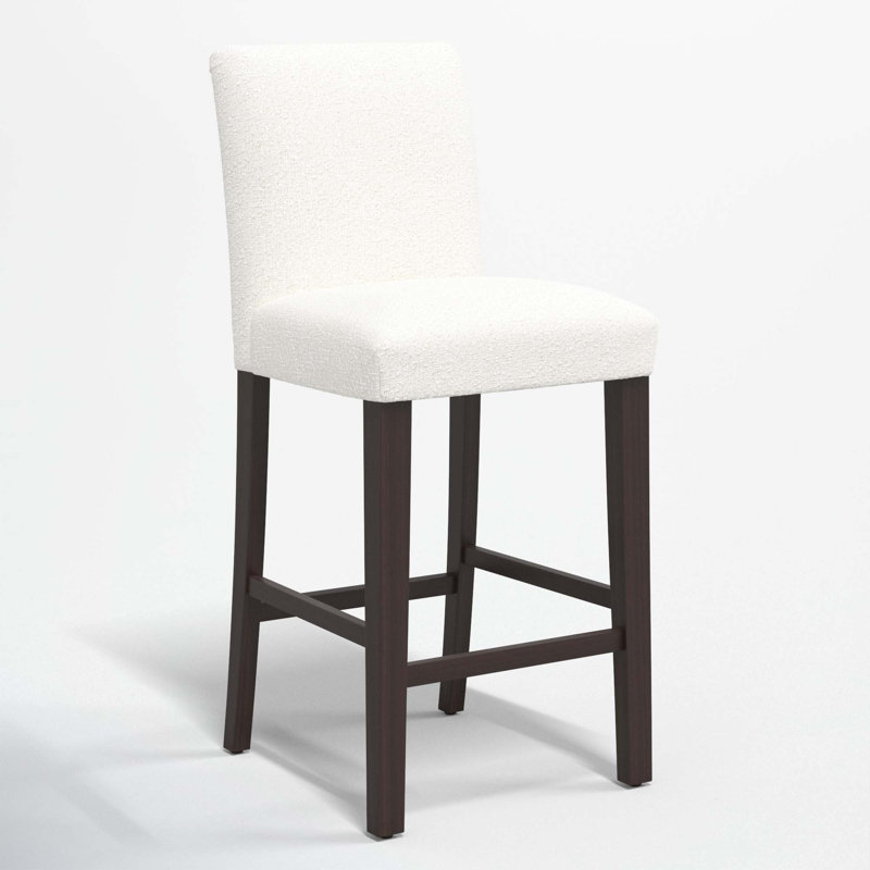 Hadrien Bar & Counter Stool, Bar Stool (31” Seat Height), Classic Snow Boucle, Black Wood