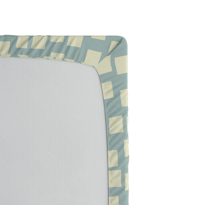 Microfiber Geometric Fitted Sheet, Twin Fitted Sheet