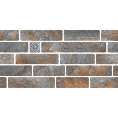 Panneaux muraux imitation brique gris foncé 23,6 po x 11,8 po Falkirk Moray (paquet de 5)