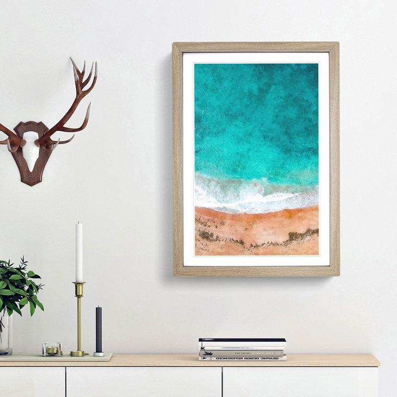 Sydney Australia Beach - Framed Print, 33cm H x 24cm W x 2cm D, Oak Framed